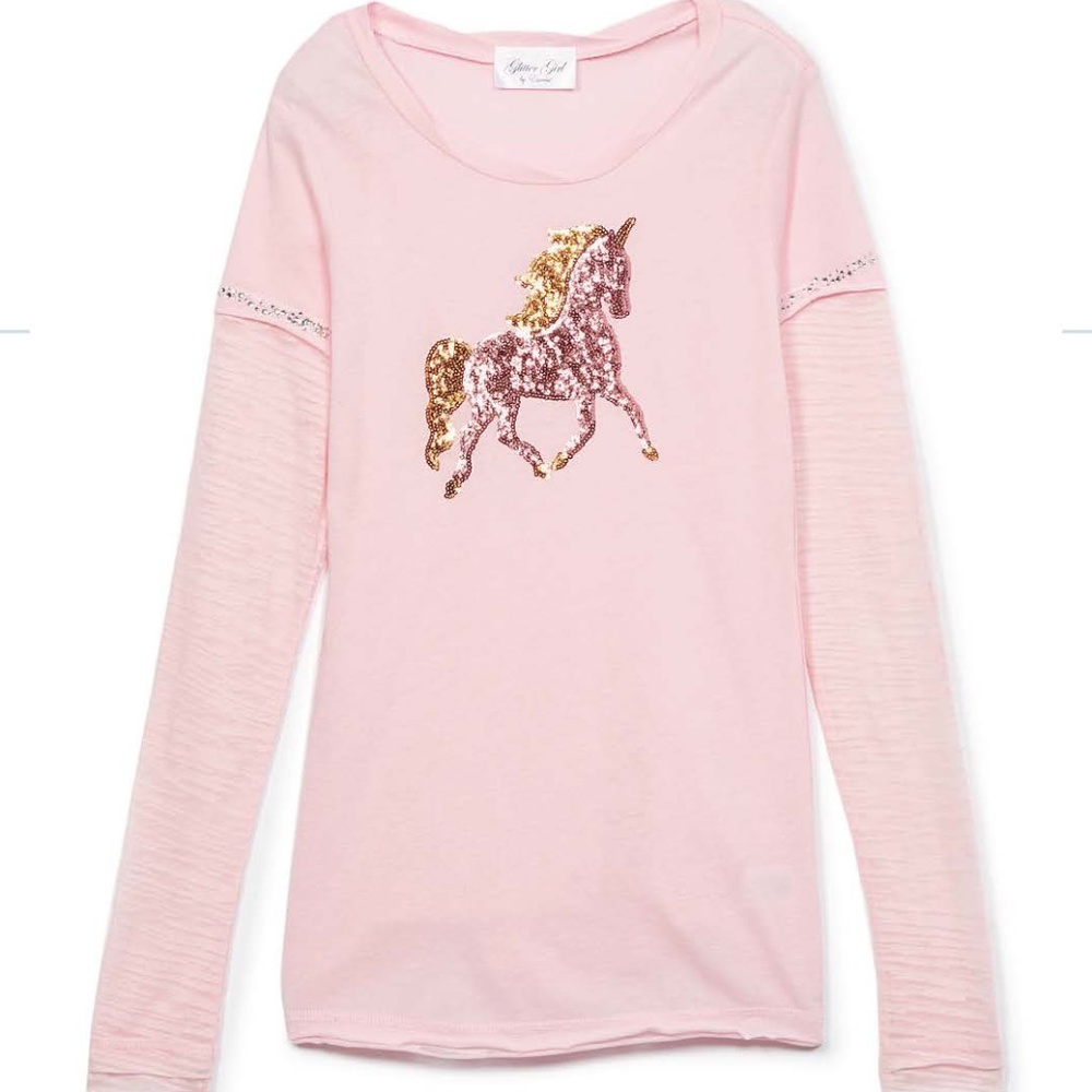 Long Sleeve T shirt Sequin Unicorn